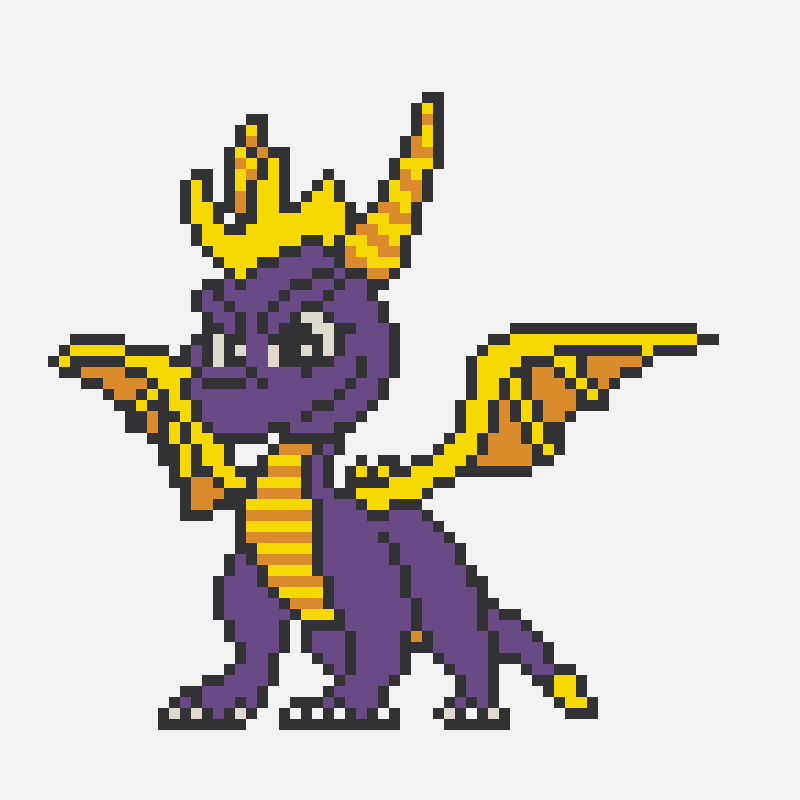 spyro perler bead pattern, 64×60 grid