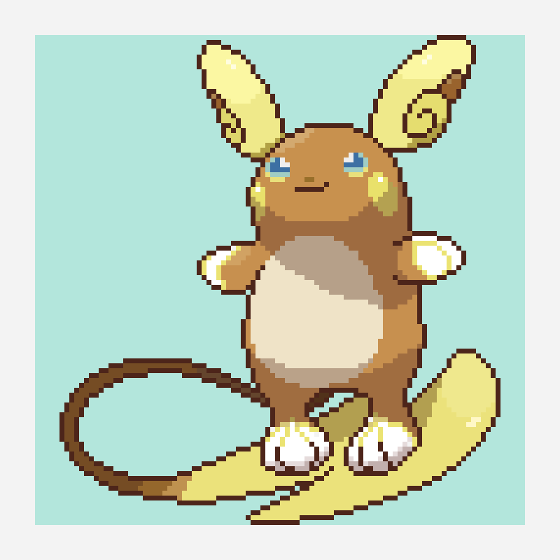 Alolan Raichu pixel art pattern