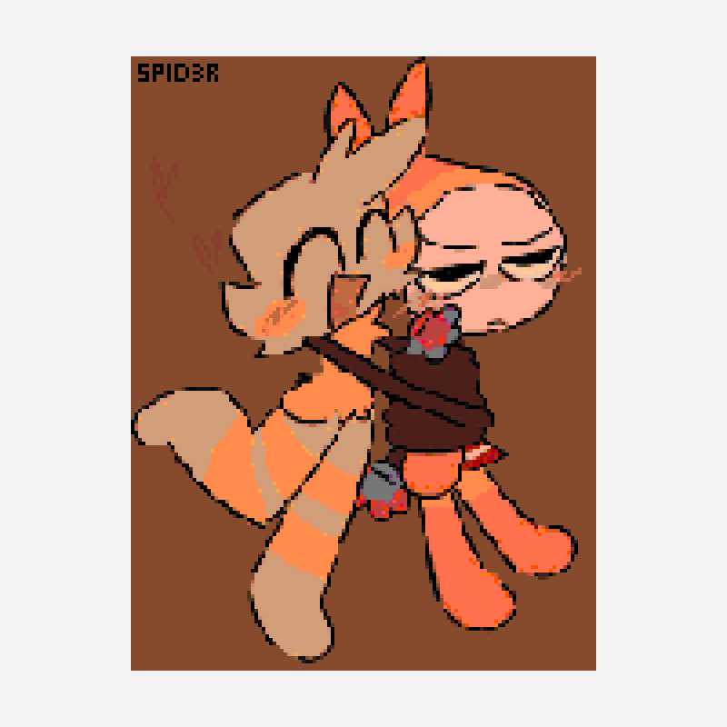 These two sillies <3 pixel art pattern, 128×169 grid