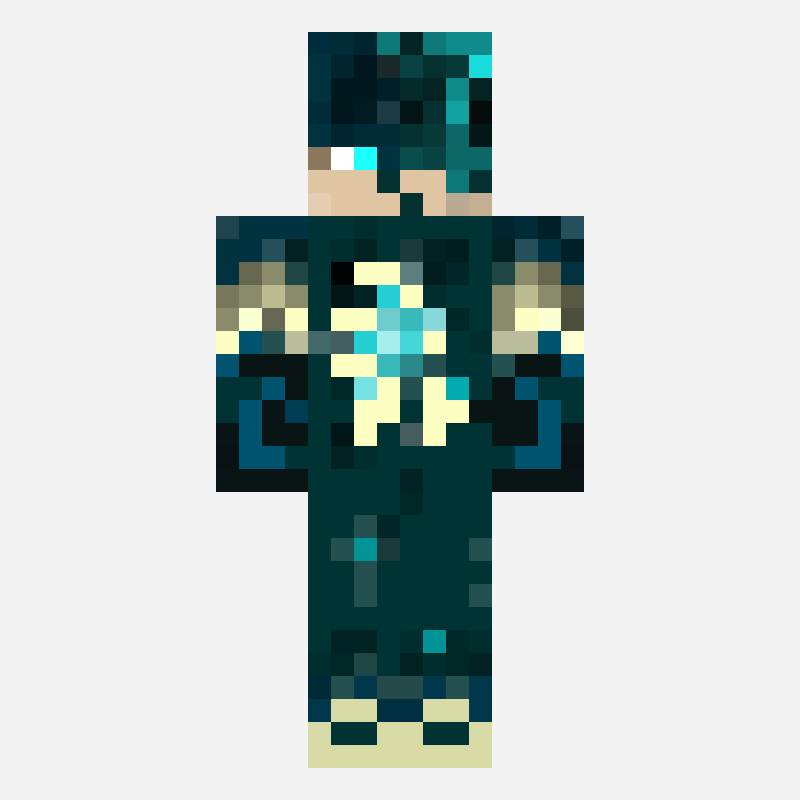 Warden boy minecraft skin pattern, 64×64 grid