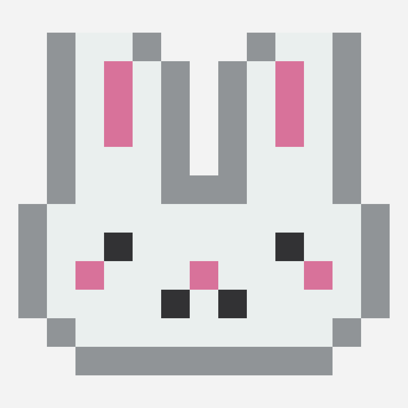 Bunny charm kandi bead pattern, 13×12 grid
