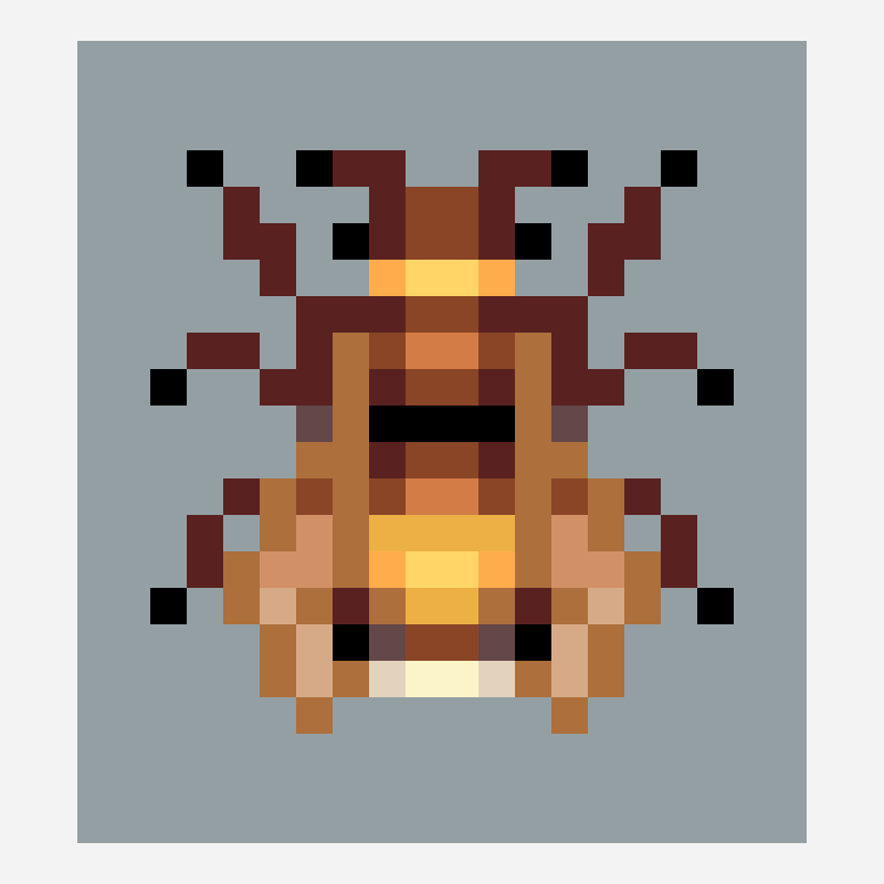 Bumblebee perler bead pattern, 20×22 grid