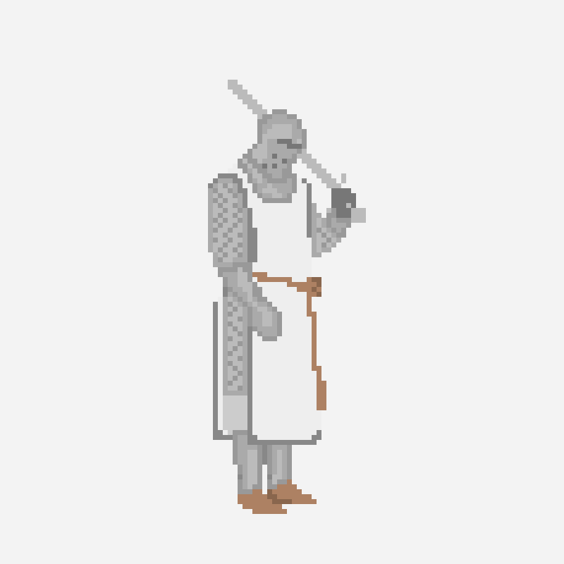 hedge knight pixel art pattern, 100×100 grid