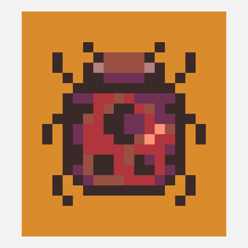Ladybug perler bead pattern, 20×100 grid