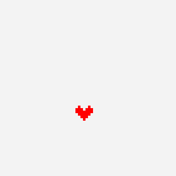 Undertale heart pixel art pattern, 64×64 grid