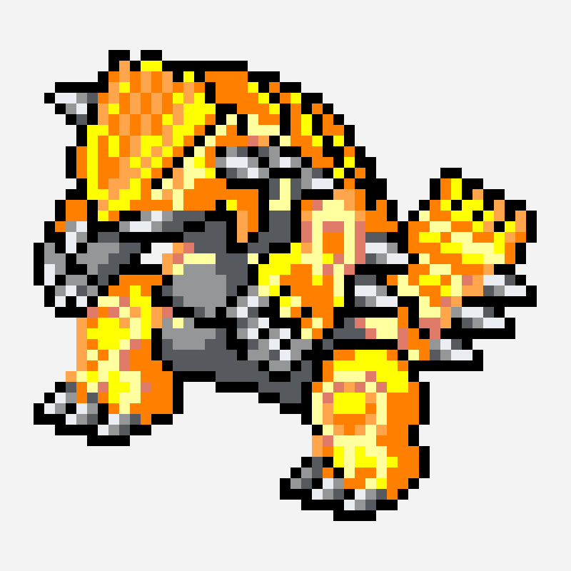 Erupted Groudon pixel art pattern, 49×46 grid