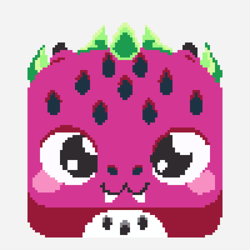 Dragonfruit Dragon blook perler bead pattern, 78×90 grid