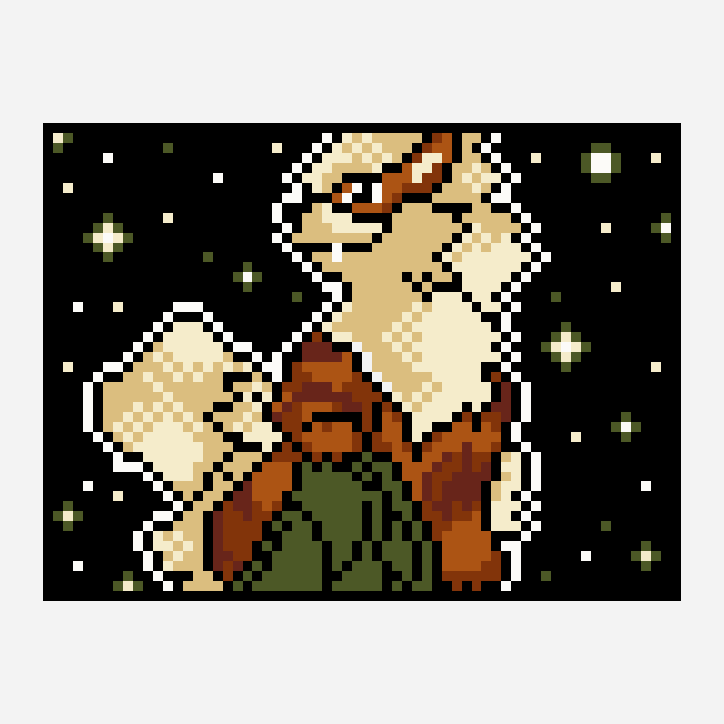 Arcanine 十字绣图案，64×48 格