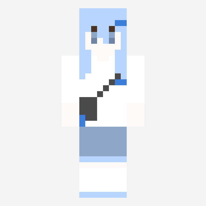 女の子 minecraft skin pattern, 64×64 grid