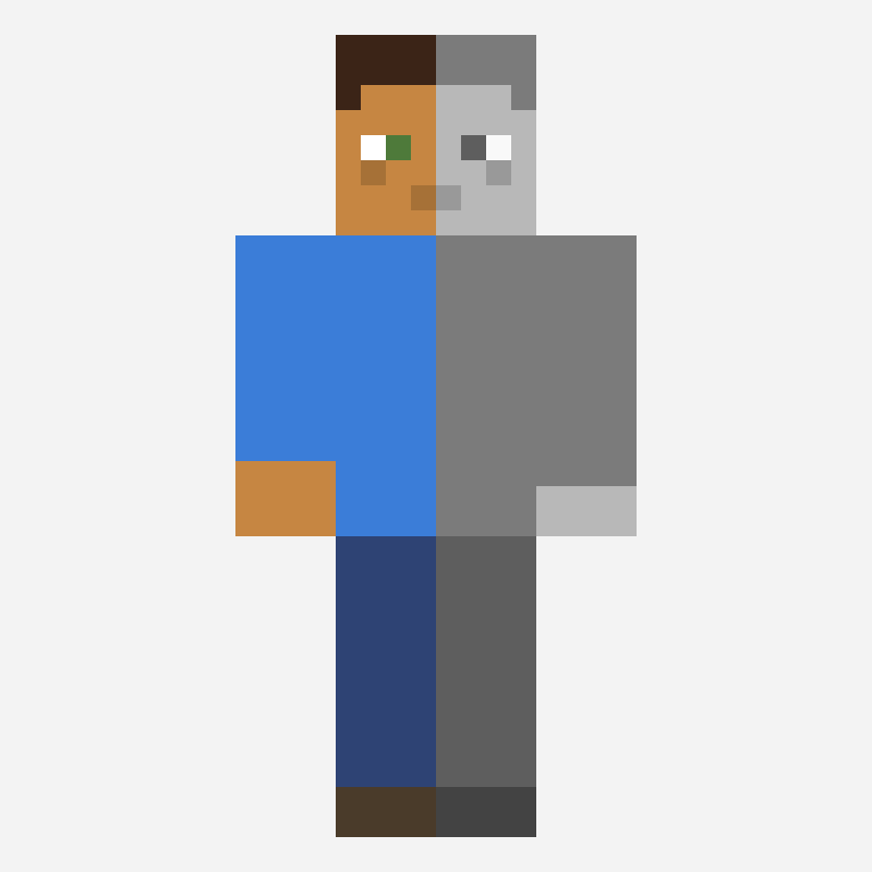 timeline steve minecraft skin pattern, 64×64 grid