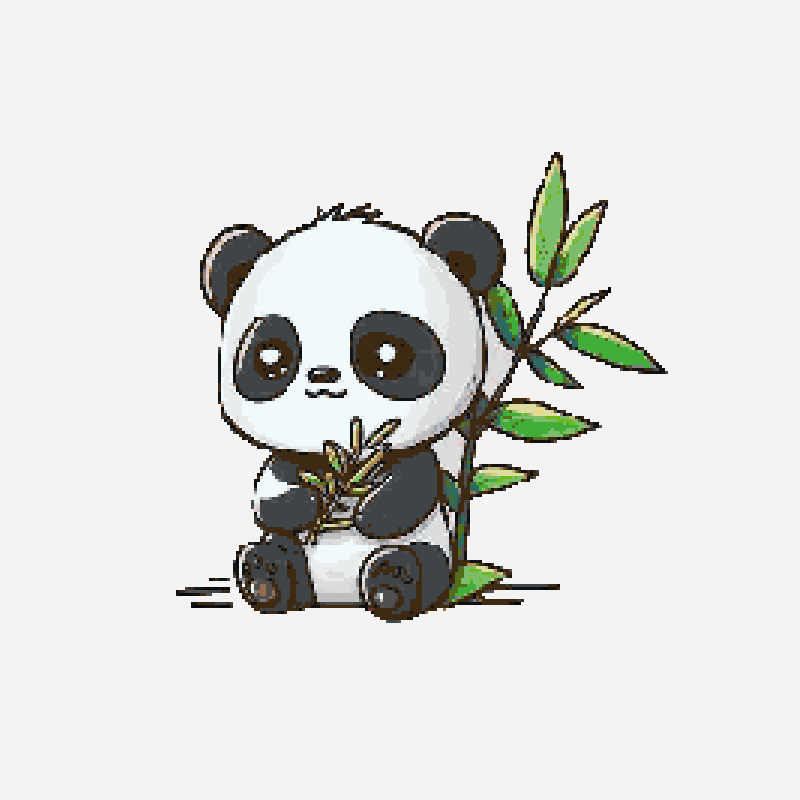 Panda 2 minecraft block art pattern, 217×217 grid