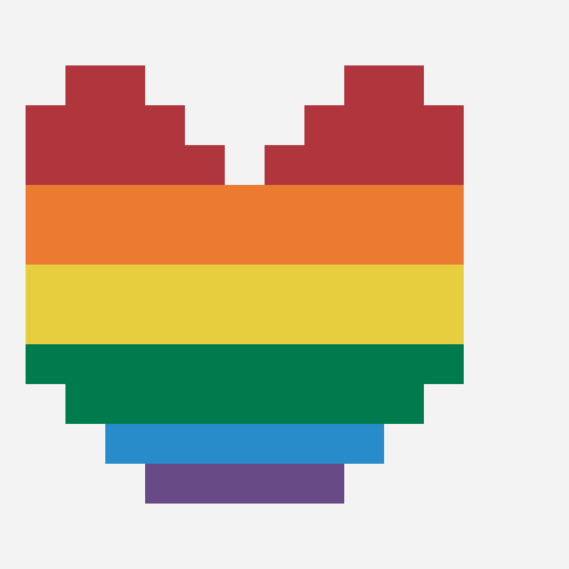 Rainbow heart bead pattern