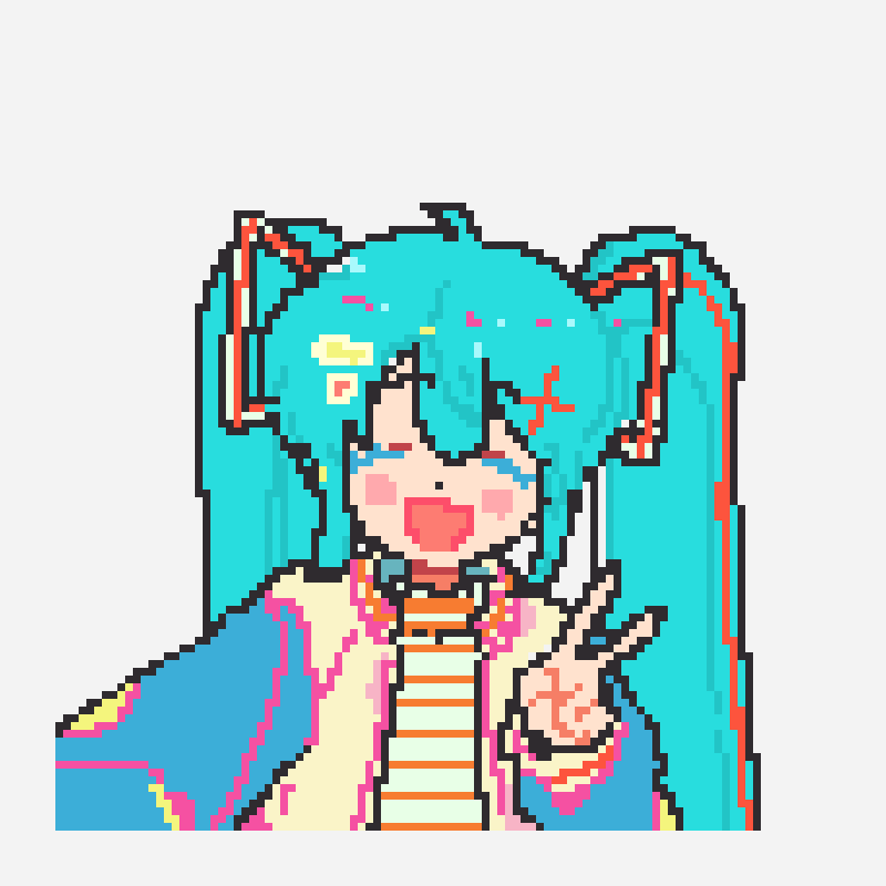 Psycho Mode miku perler bead pattern, 100×100 grid
