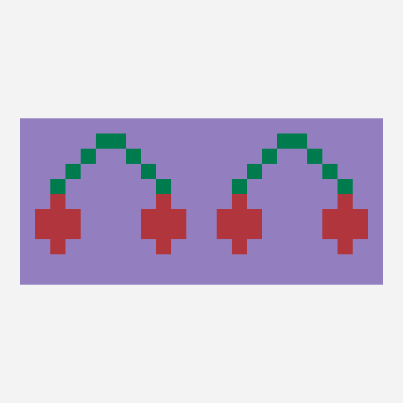 Cherry kandi cuff kandi bead pattern, 24×11 grid