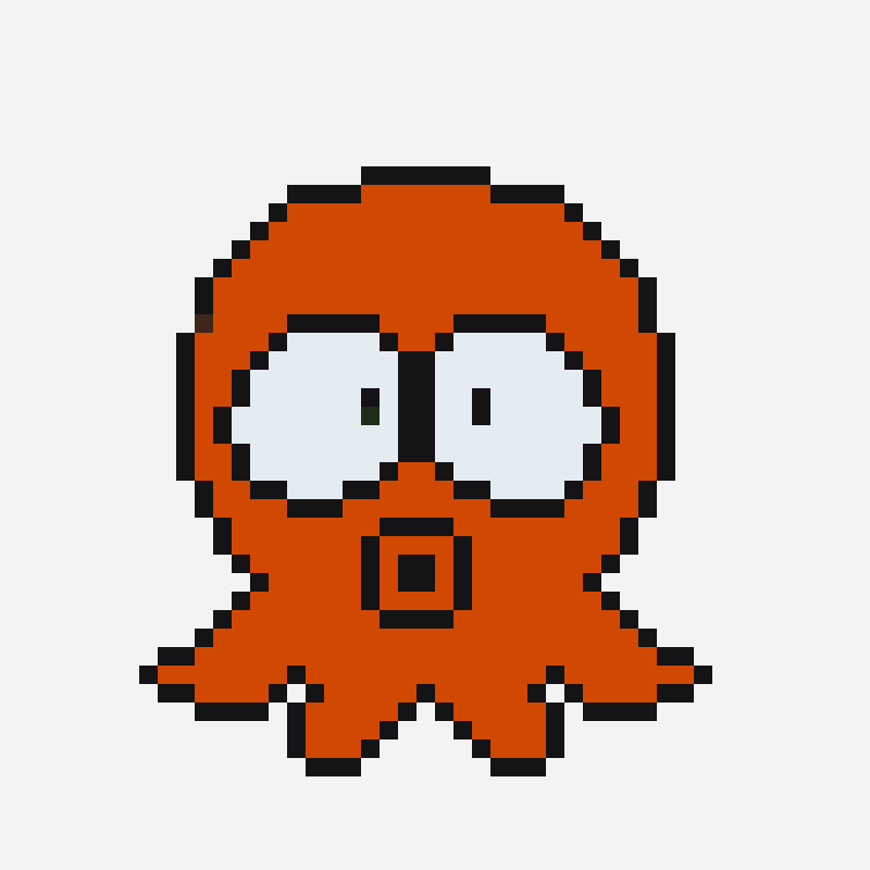 Nakamura squid keychain perler bead pattern, 42×43 grid