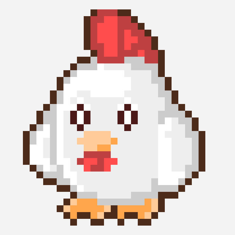 Chikipi Palworld Pixel Sprite pixel art pattern, 32×32 grid