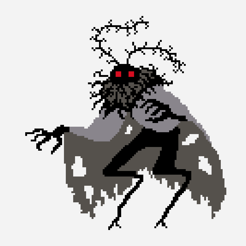Mothman pt 1 perler bead pattern, 116×120 grid