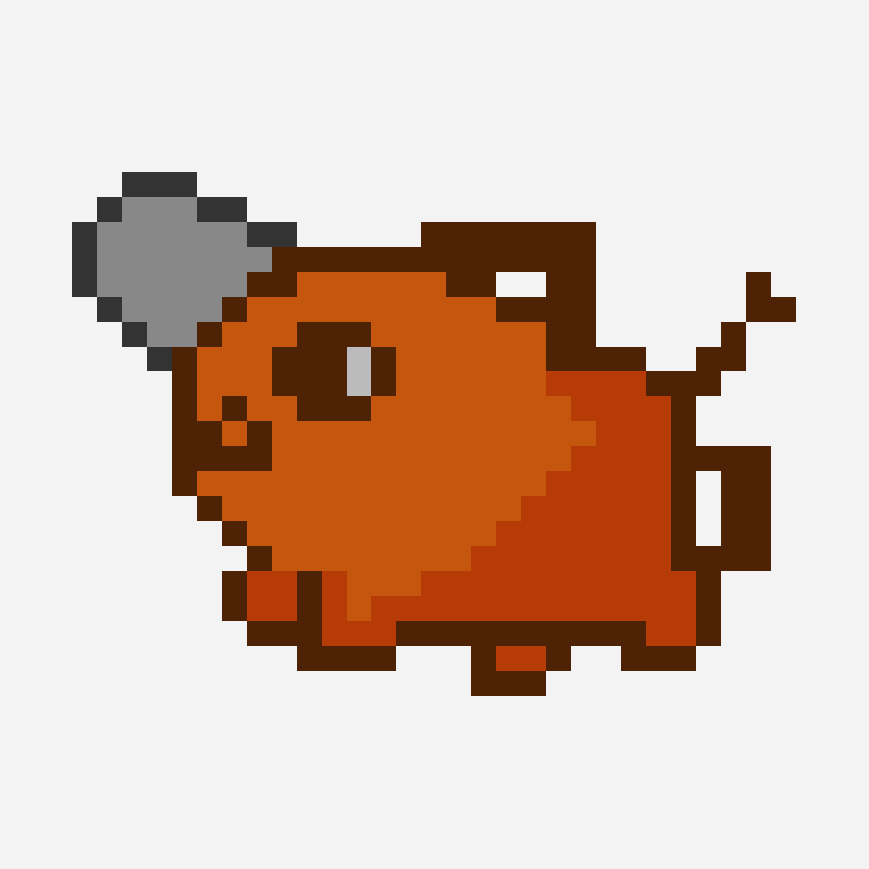 Pochita pixel art pattern, 31×23 grid