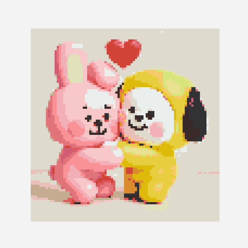 chimmy e kook perler bead pattern, 100×100 grid