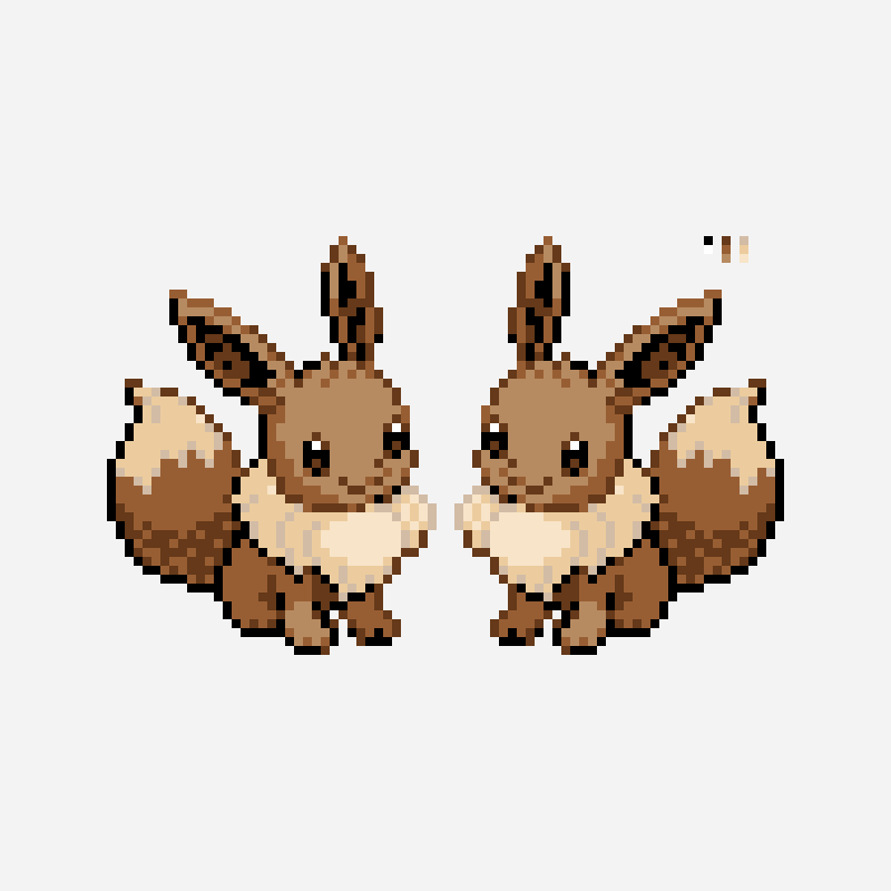 Eevee cross stitch pattern, 100×53 grid