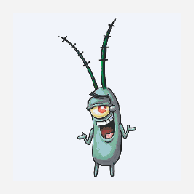 Pickle man perler bead pattern, 232×232 grid
