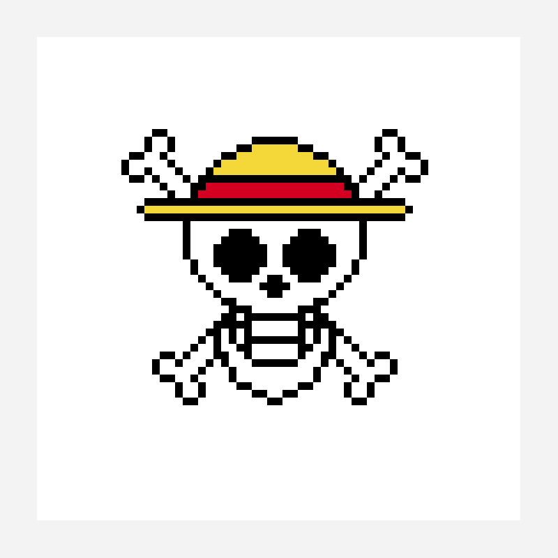 Jolly Roger - Mugiwaras perler bead pattern, 63×63 grid