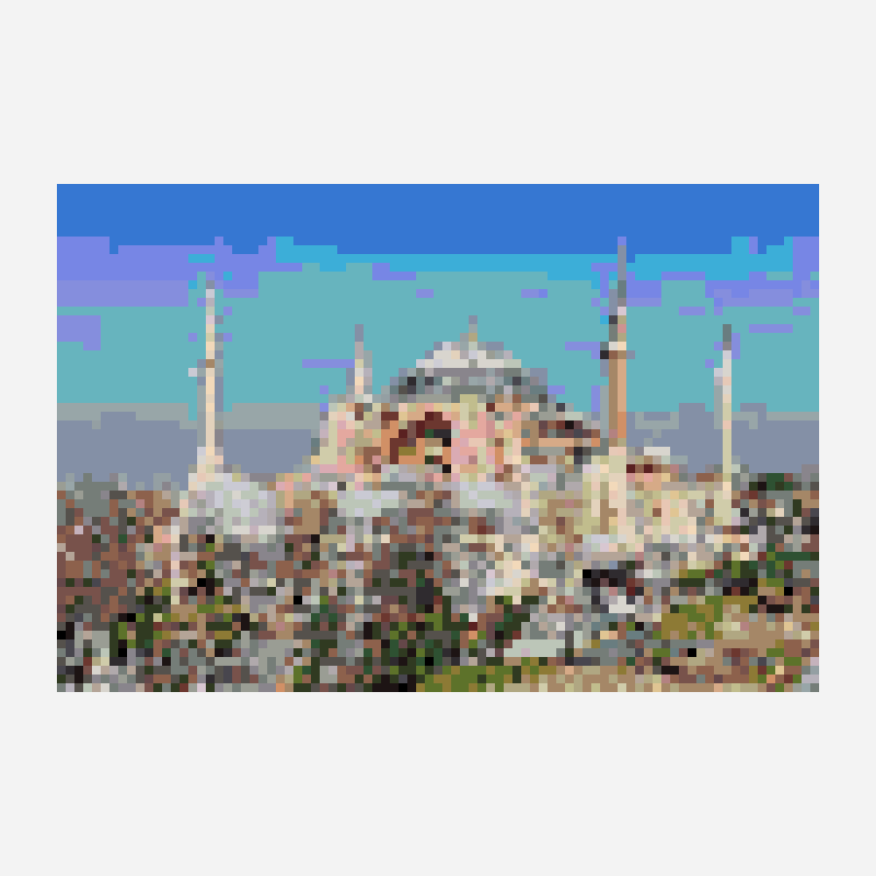 Hagia Sophia from Rome perler bead pattern, 87×58 grid