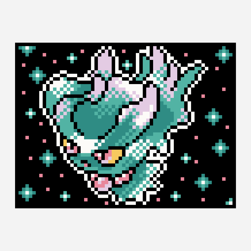 Misdreavus cross stitch pattern, 64×48 grid