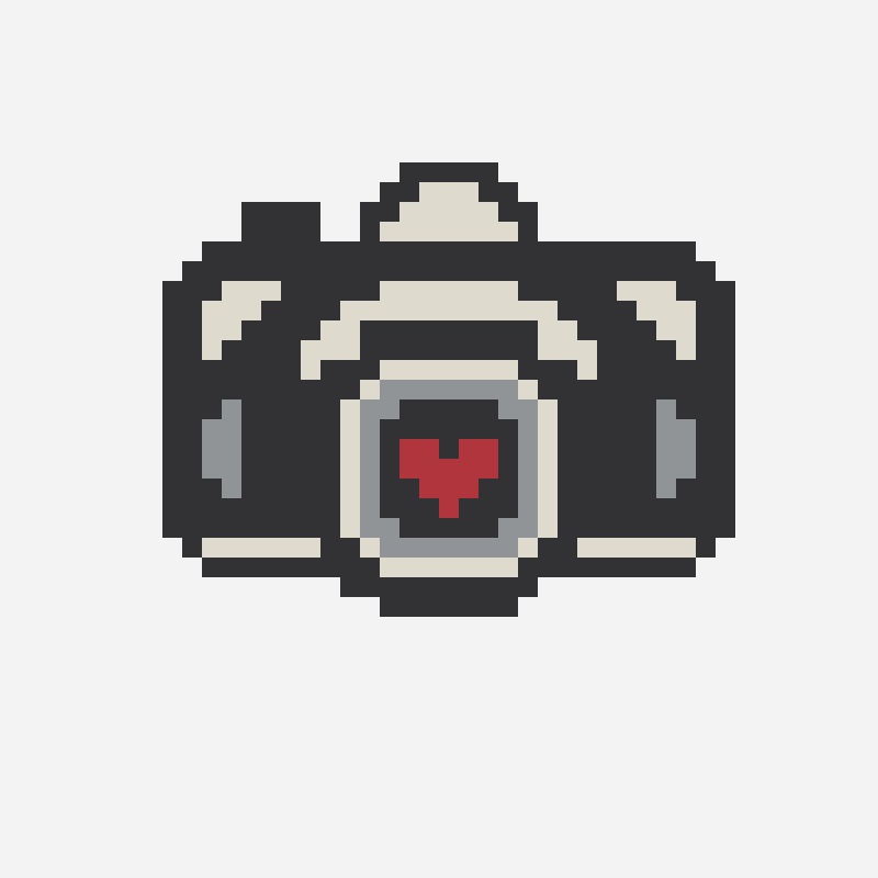 Camera - Heart perler bead pattern, 36×40 grid