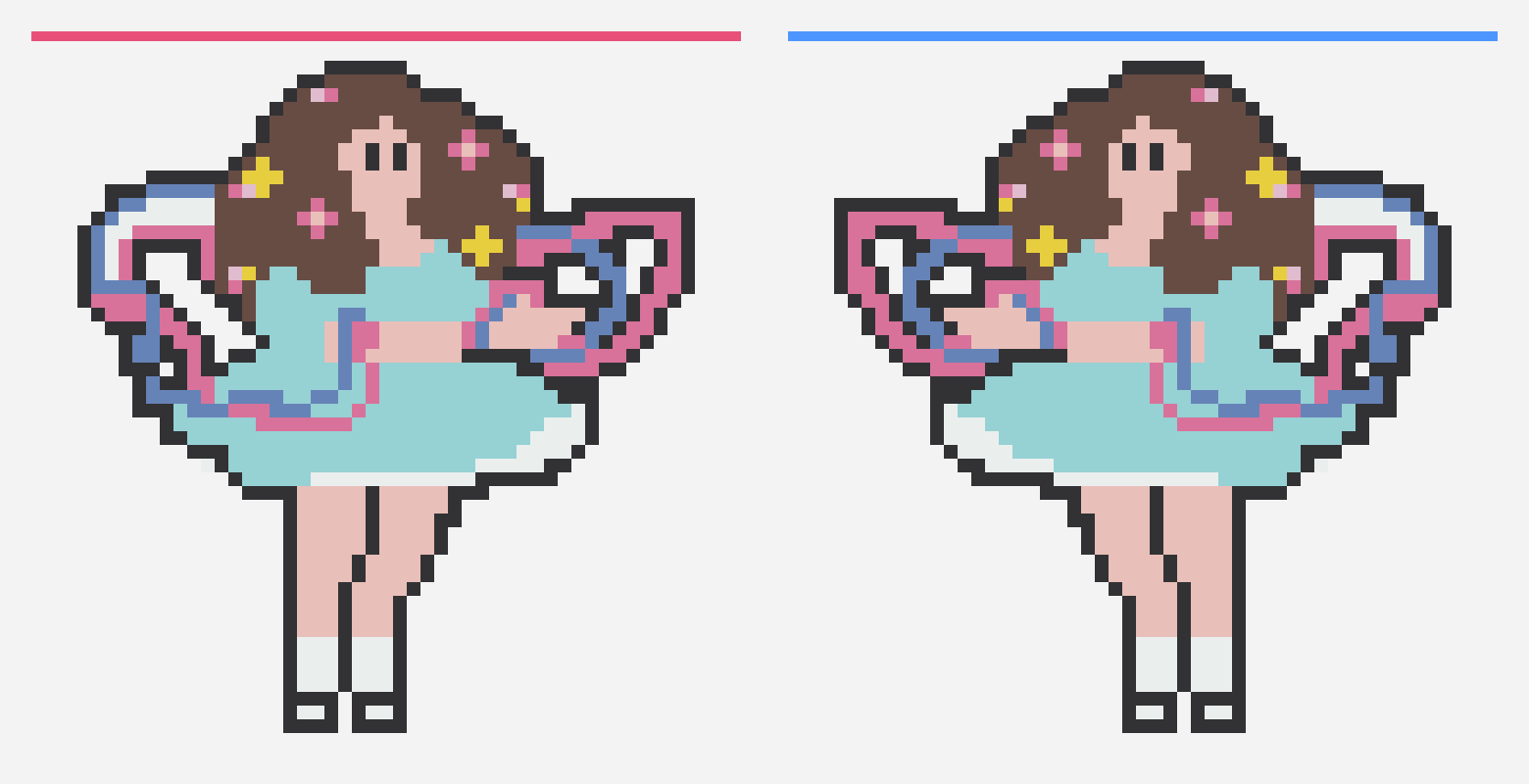 Bee and Puppycat perler bead pattern, 45×50 grid
