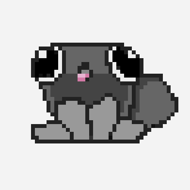 Pebble the rock pixel art pattern, 45×36 grid