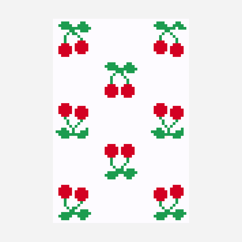 cherry perler bead pattern, 50×75 grid