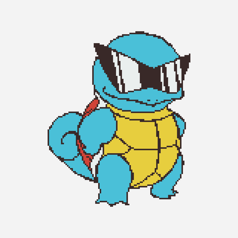Squirtle squad pixel art perler bead pattern