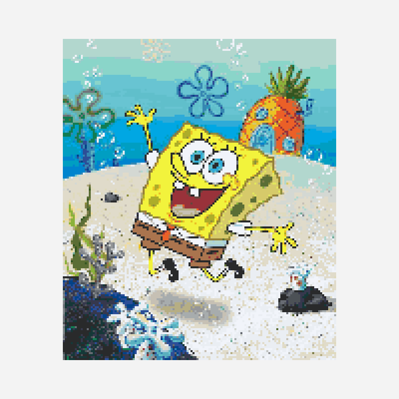 Spongebob square pants perler bead pattern, 137×161 grid