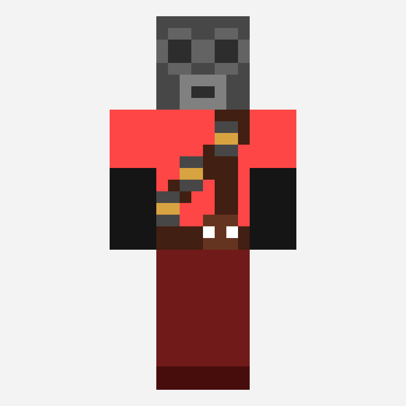 Pyro minecraft skin pattern, 64×64 grid