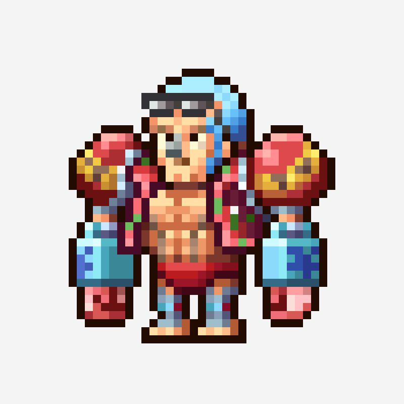 弗兰奇-两年后 pixel art pattern, 45×45 grid