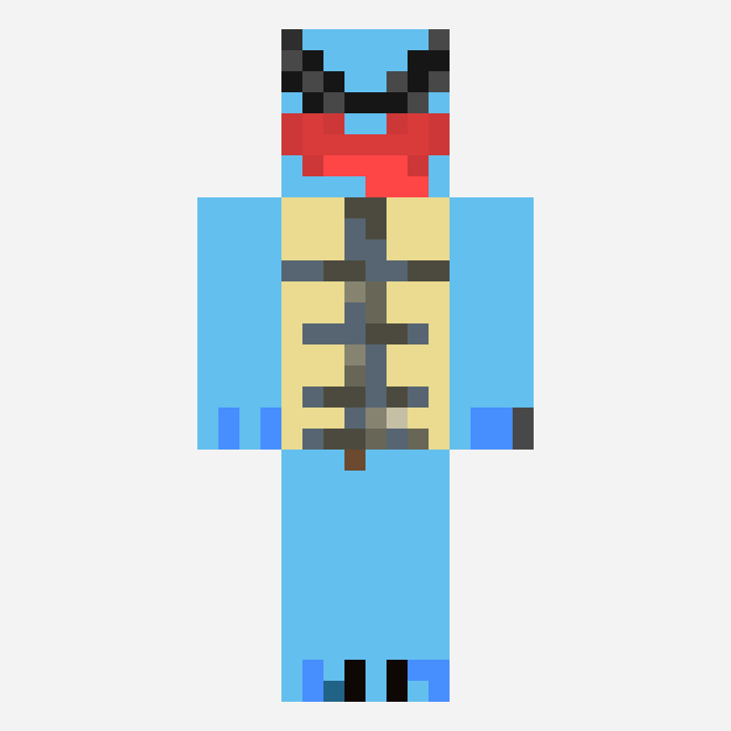 꼬부귀 minecraft skin pattern, 64×64 grid