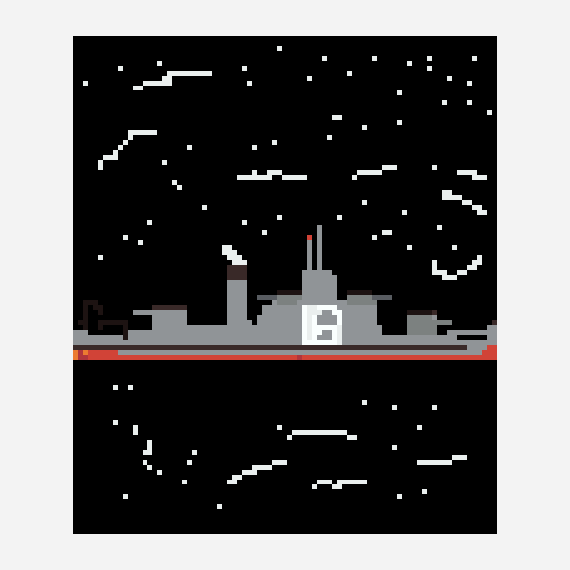 USS Beaufort SG perler bead pattern, 85×100 grid