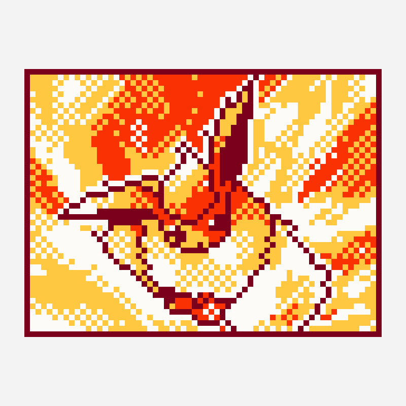 Light Flareon cross stitch pattern, 64×48 grid