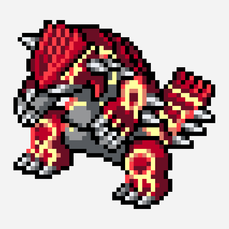POKEMON GROUDON perler bead pattern, 52×49 grid