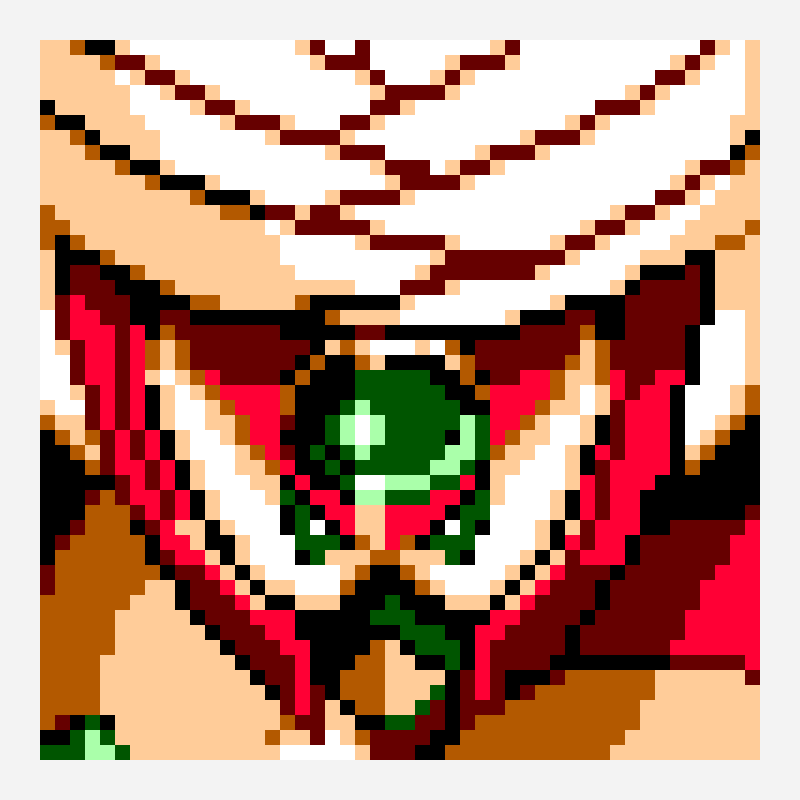 Flame Man remastered mugshot pixel art pattern, 32×32 grid