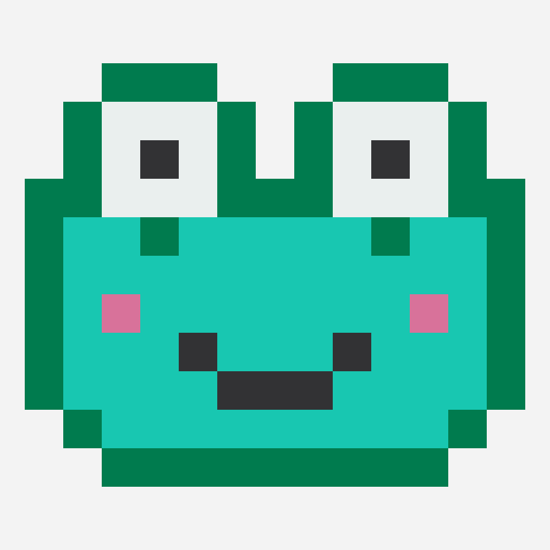 Frog charm kandi bead pattern, 13×11 grid