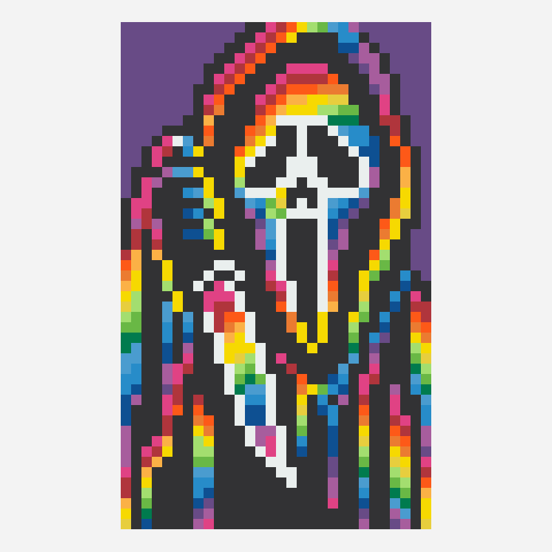 Ghost Face perler bead pattern, 30×49 grid