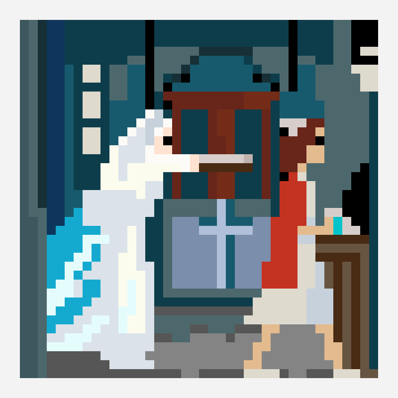 The Exorcist III cross stitch pattern, 40×40 grid