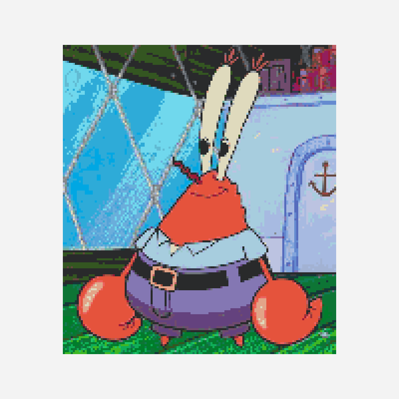 Mr.krabs perler bead pattern, 137×155 grid
