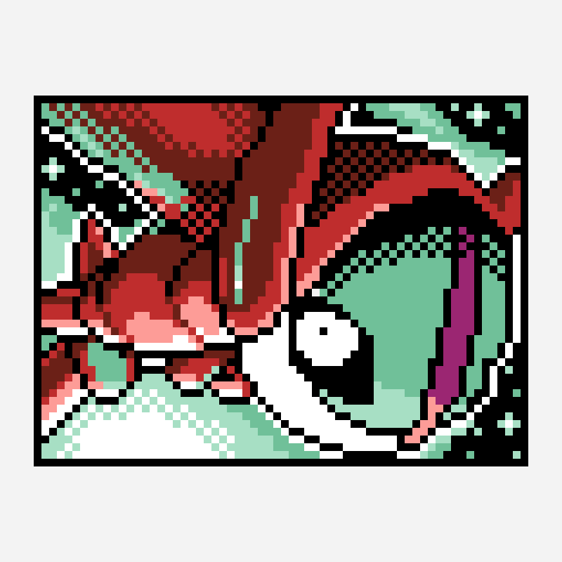 Deoxys (Speed) cross stitch pattern, 64×48 grid