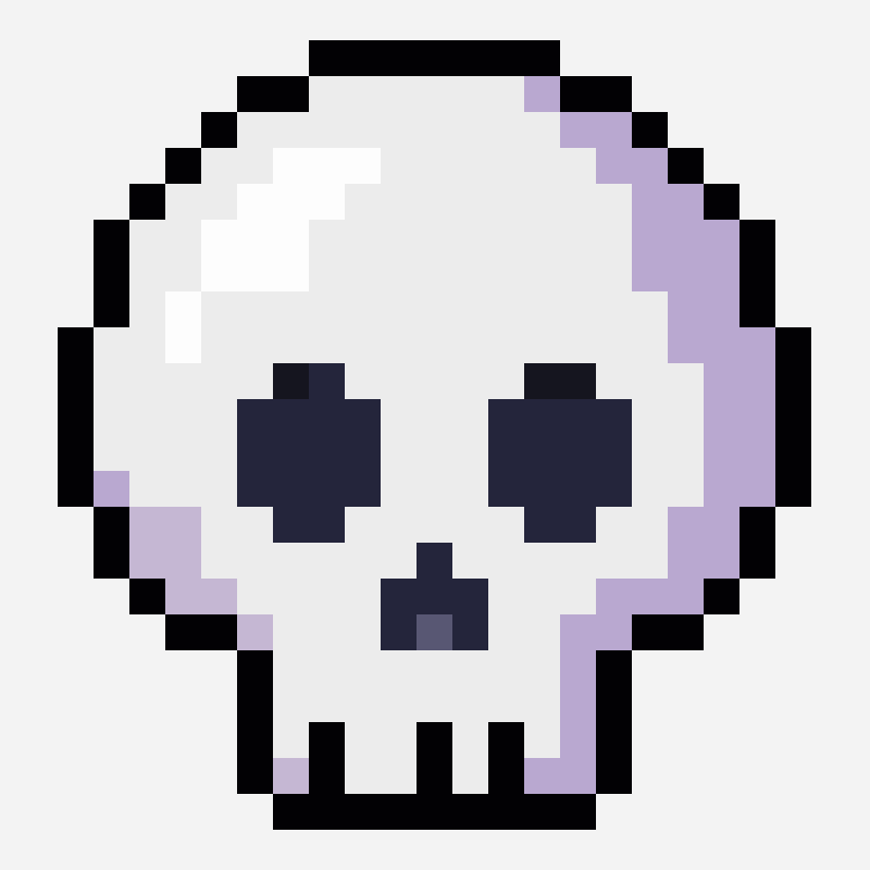 Halloween skull pixel art pattern, 21×22 grid