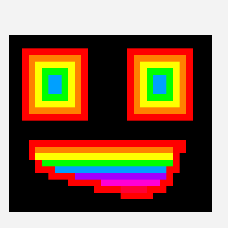 Bucky the Rainbow Cube pixel art pattern, 32×32 grid