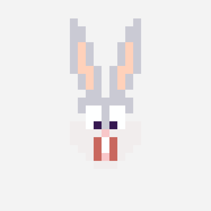 Bugs Bunny perler bead pattern, 11×24 grid
