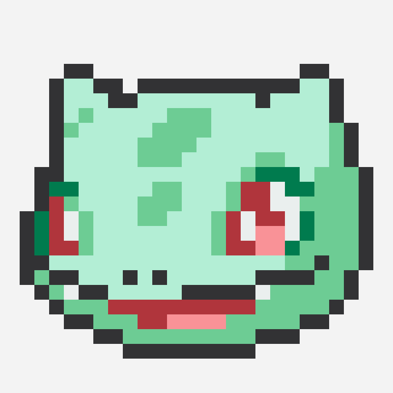 Bulbasaur Easy 펄러 비즈 패턴, 24×24 그리드